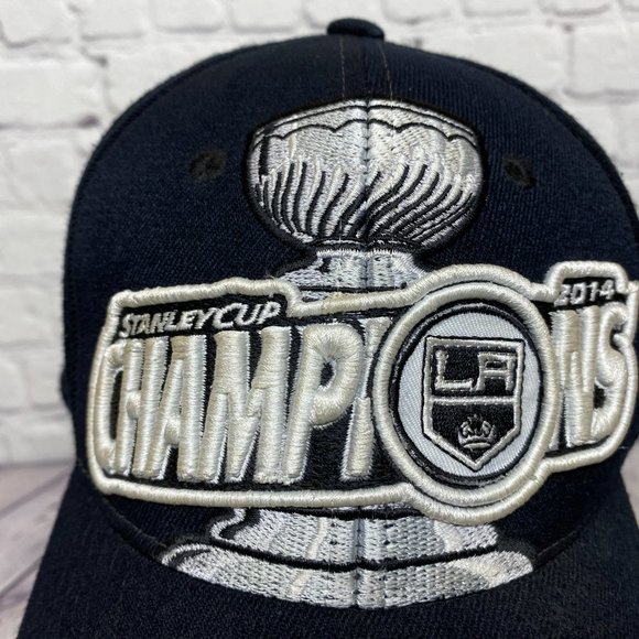 Zephyr LA Kings 2014 Stanley Cup Champions Hat Cap Stretch Fit Size M/L Black - Picture 6 of 10